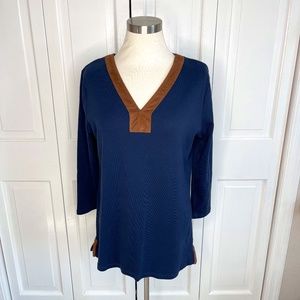 Lauren - Ralph Lauren - Trimmed Navy 3/4 Tunic